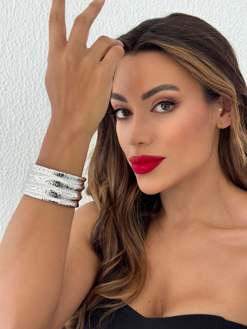 Bracelete Folheado a Ouro 18k e Prata Texturizado
