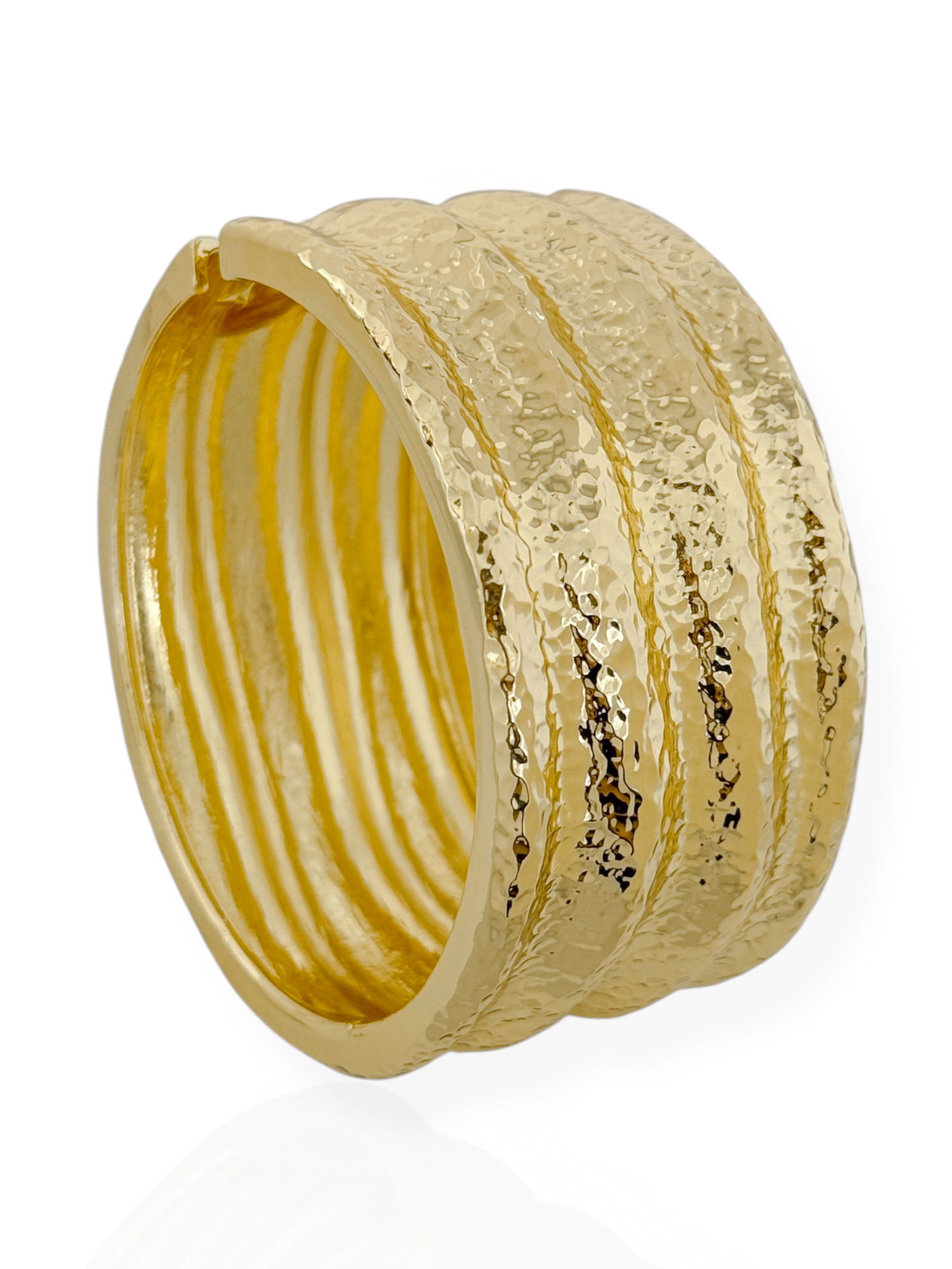 Bracelete Folheado a Ouro 18k e Prata Texturizado