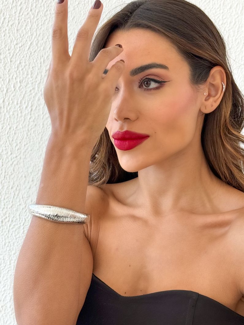 Bracelete Folheado a Ouro 18k e Prata Texturizado