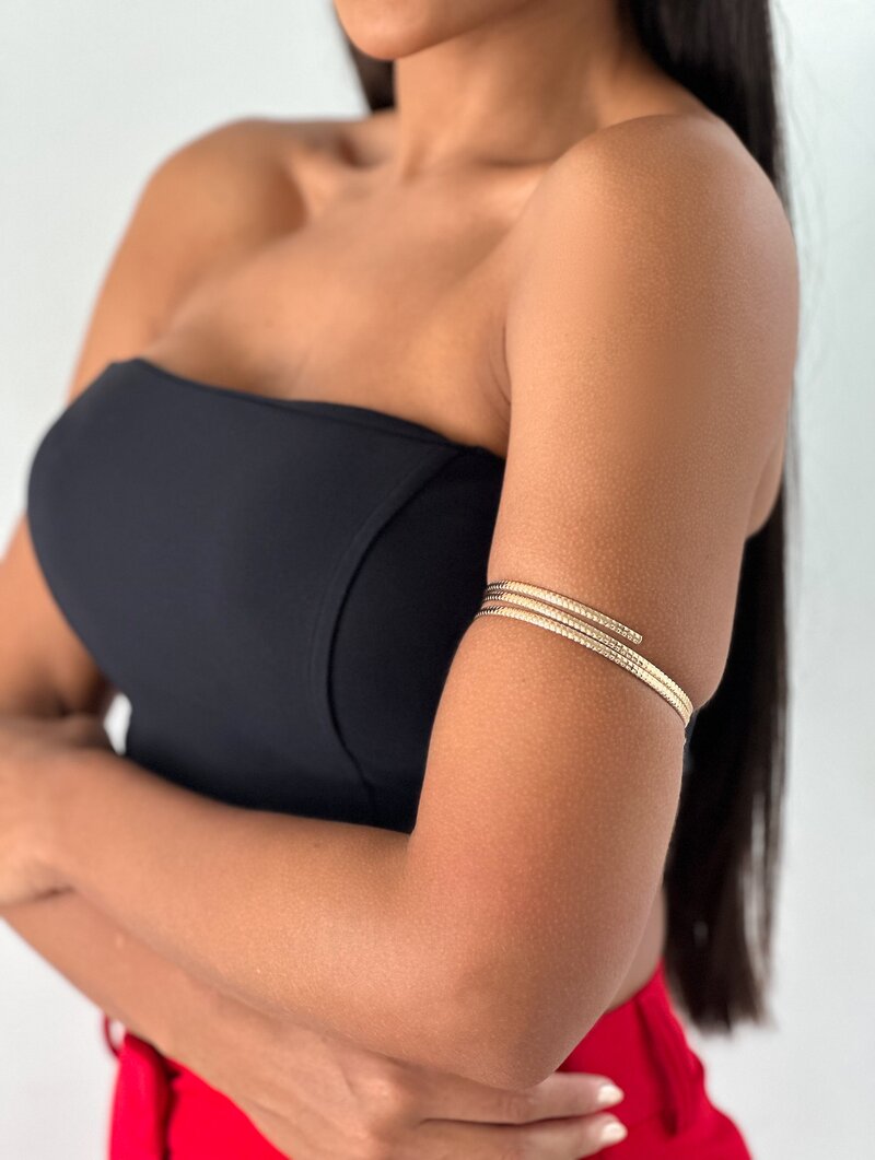 Bracelete Folheado a Ouro 18k e Prata Três Fios