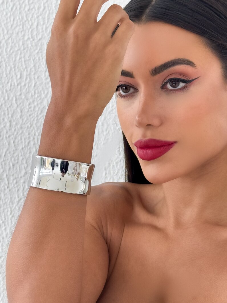 Bracelete Folheado a Ouro 18k e Prata Tubo Liso