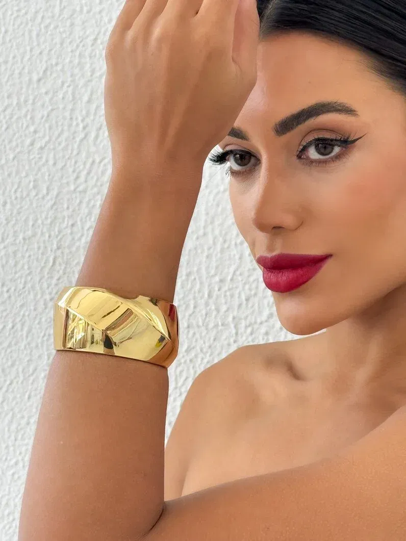 Bracelete Folheado a Ouro 18k e Prata Tubo Liso G