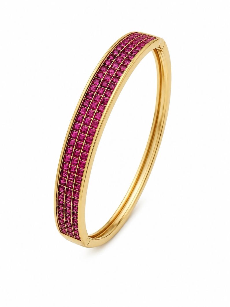 Bracelete Folheado a Ouro 18k e Prata Zircônias Coloridaas