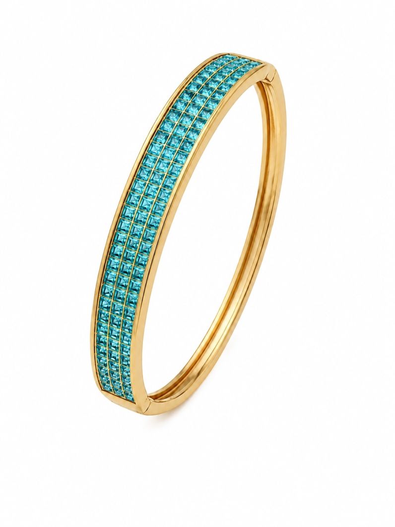 Bracelete Folheado a Ouro 18k e Prata Zircônias Coloridaas