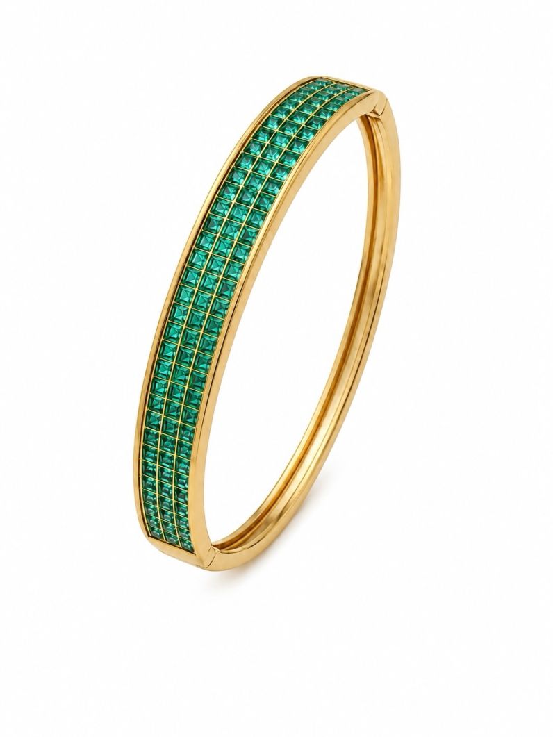 Bracelete Folheado a Ouro 18k e Prata Zircônias Coloridaas