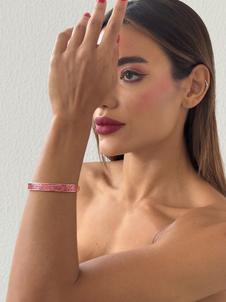 Bracelete Folheado a Ouro 18k e Prata Zircônias Coloridaas