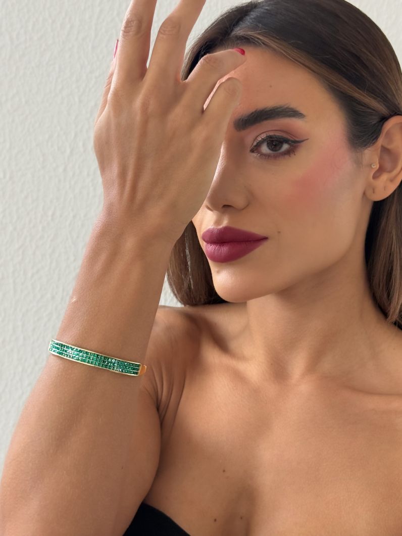 Bracelete Folheado a Ouro 18k e Prata Zircônias Coloridaas