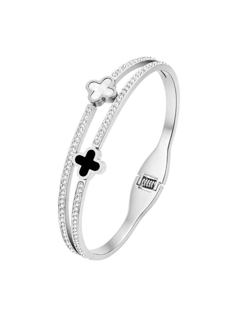 Bracelete Folheado a Ouro 18k e Prata Zircônias Com Inspiração Vg.