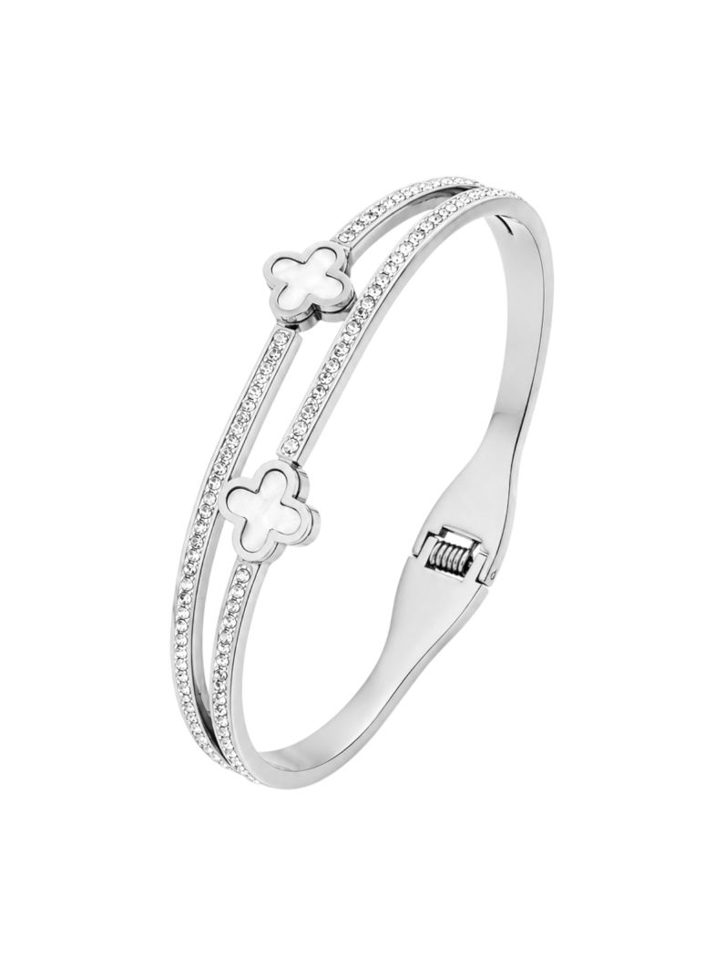 Bracelete Folheado a Ouro 18k e Prata Zircônias Com Inspiração Vg.