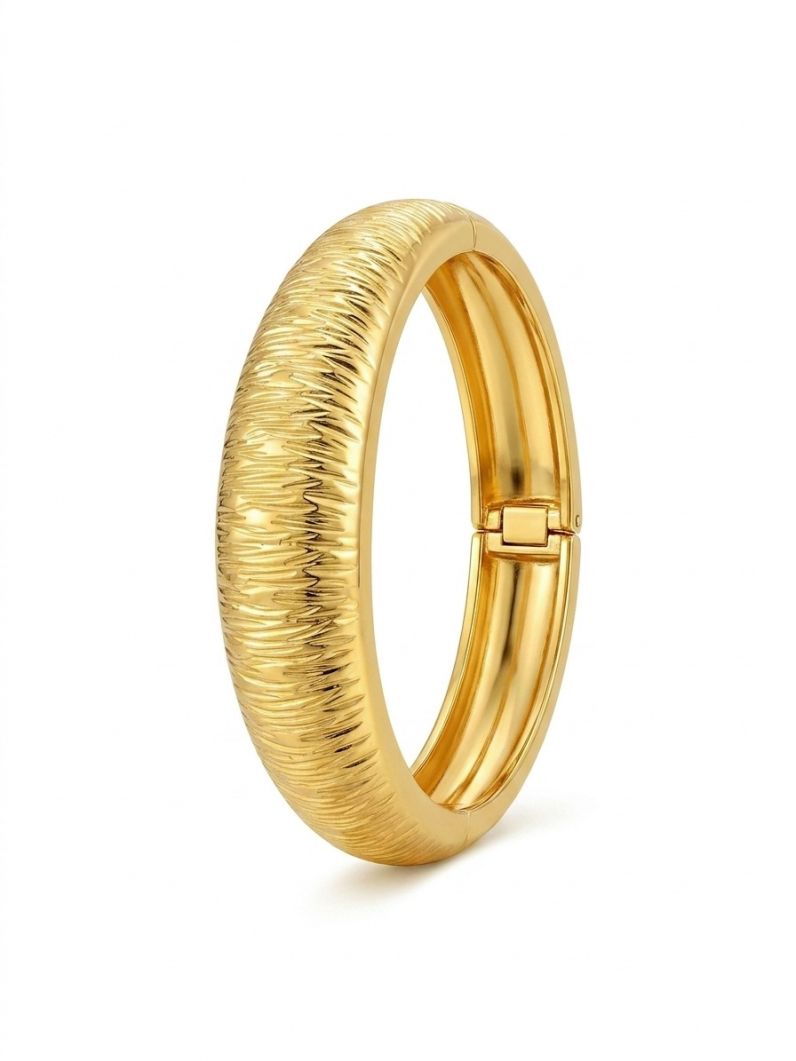 Bracelete Folheado a Ouro 18k Escovado