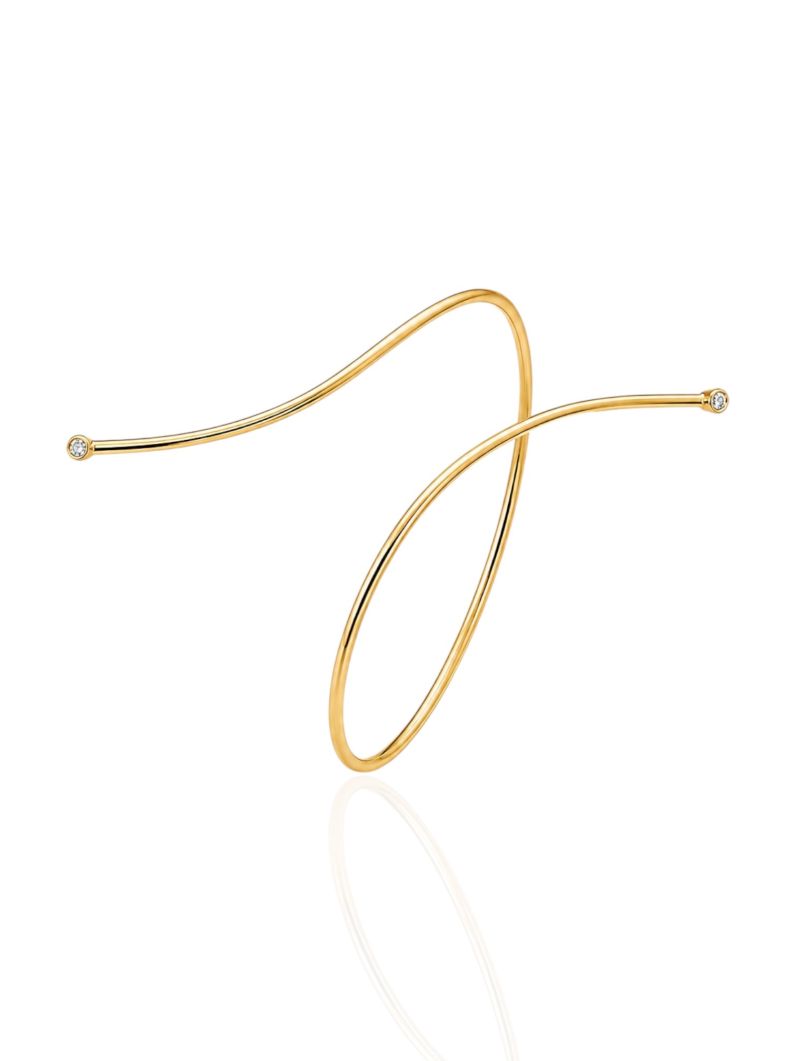 Bracelete Folheado a Ouro 18k Fio Curvo com Ponto de Luz