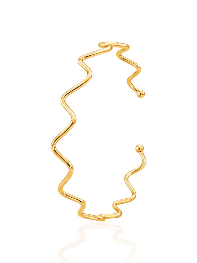 Bracelete Folheado a Ouro 18k Fio Ondulado