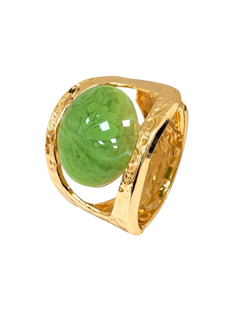 Bracelete Folheado a Ouro 18k Martelado e Resinado