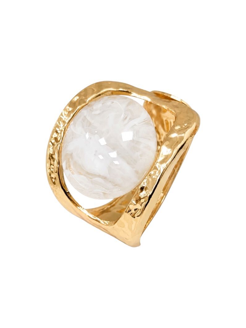 Bracelete Folheado a Ouro 18k Martelado e Resinado