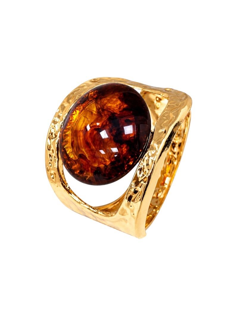 Bracelete Folheado a Ouro 18k Martelado e Resinado