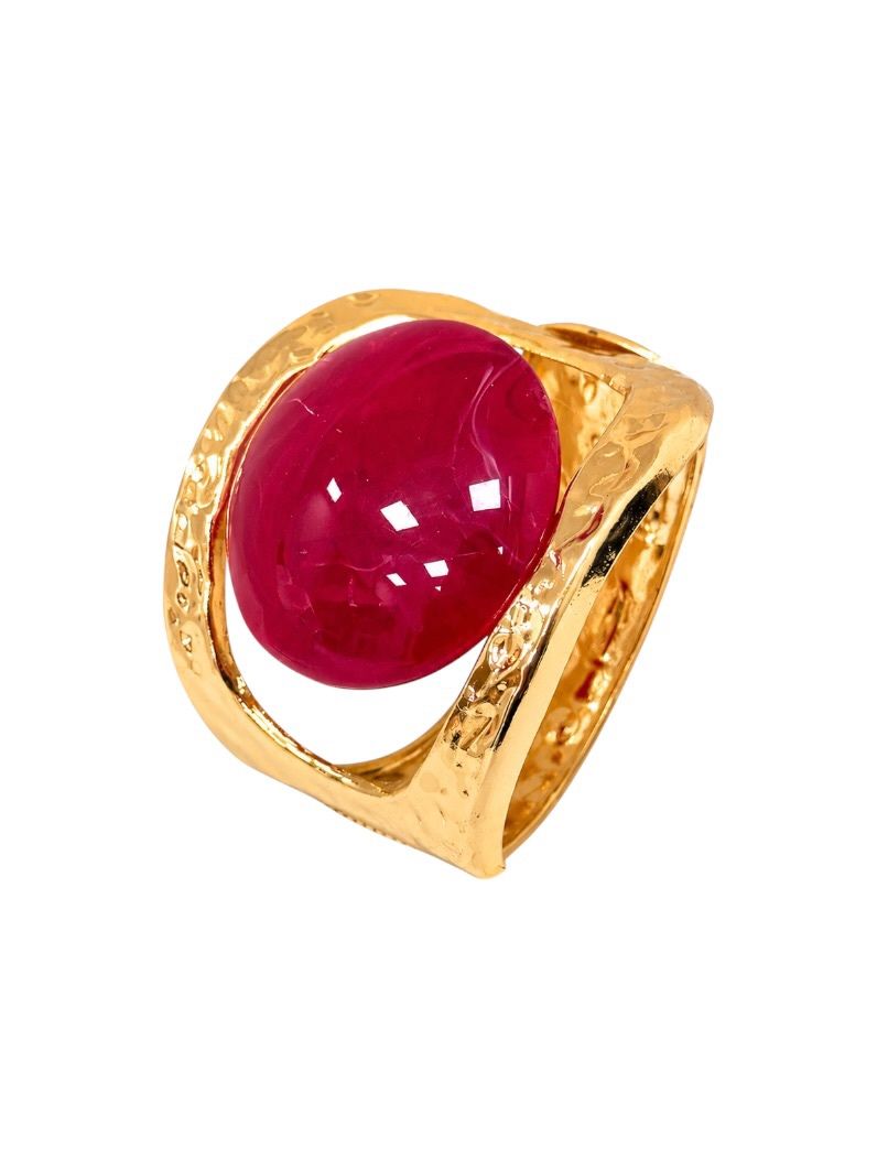 Bracelete Folheado a Ouro 18k Martelado e Resinado
