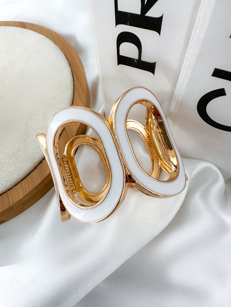 Bracelete Folheado a Ouro 18k Maxi Oval Resinado