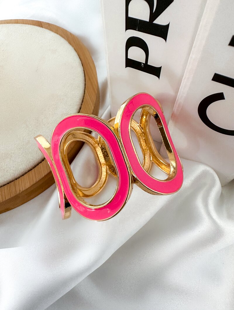 Bracelete Folheado a Ouro 18k Maxi Oval Resinado