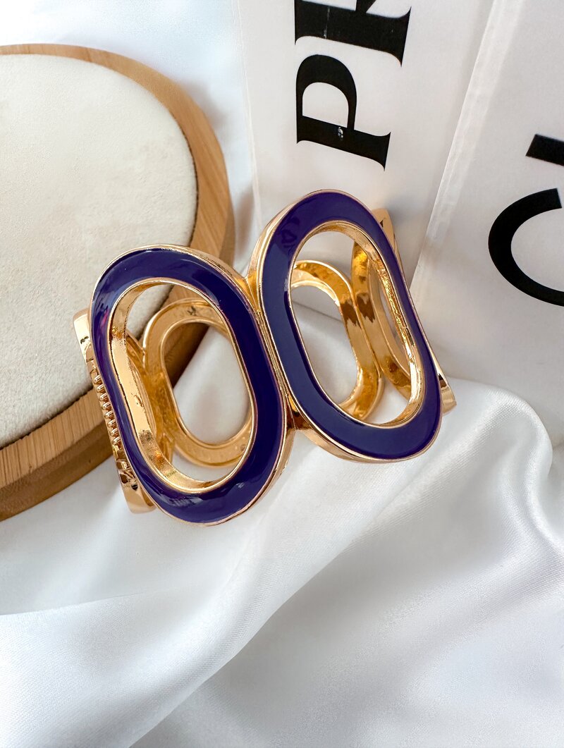 Bracelete Folheado a Ouro 18k Maxi Oval Resinado