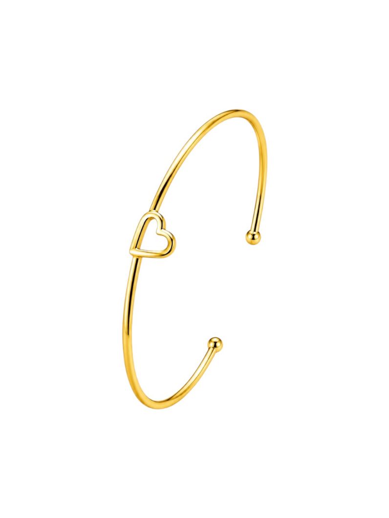 Bracelete Folheado a Ouro 18k Mini Coração Vazado
