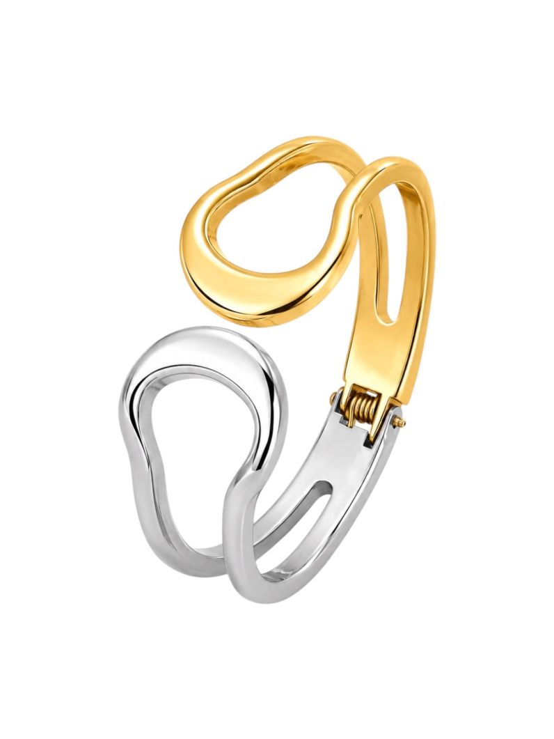 Bracelete Folheado a Ouro 18k Mix Banho Duo Vazado