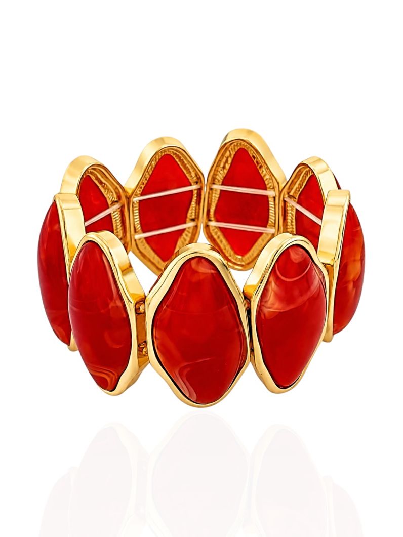 Pulseira Folheado a Ouro 18k Organico Resinado