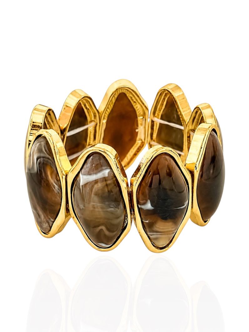 Pulseira Folheado a Ouro 18k Organico Resinado