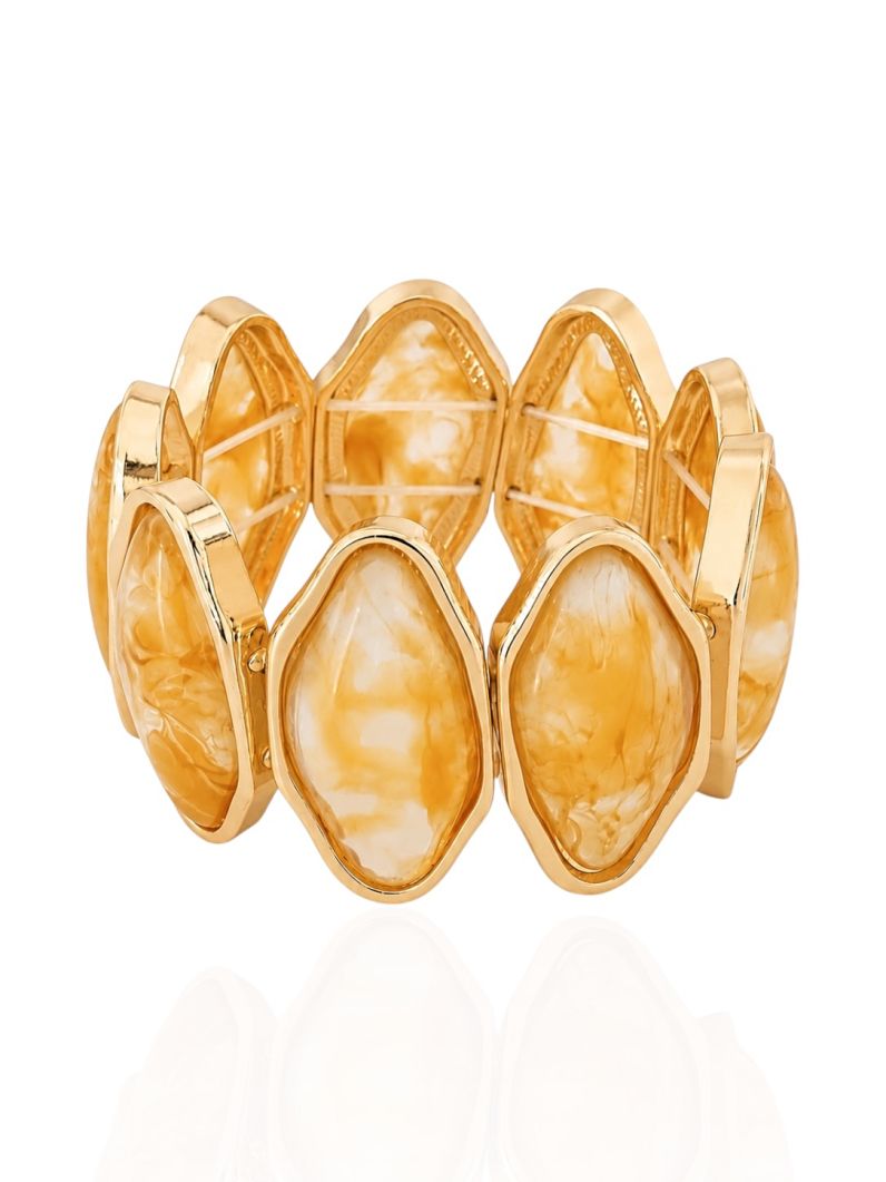 Pulseira Folheado a Ouro 18k Organico Resinado