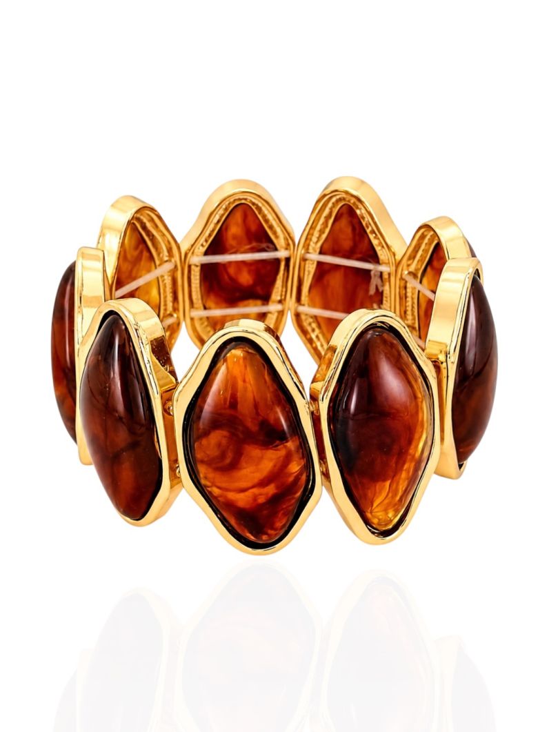 Pulseira Folheado a Ouro 18k Organico Resinado