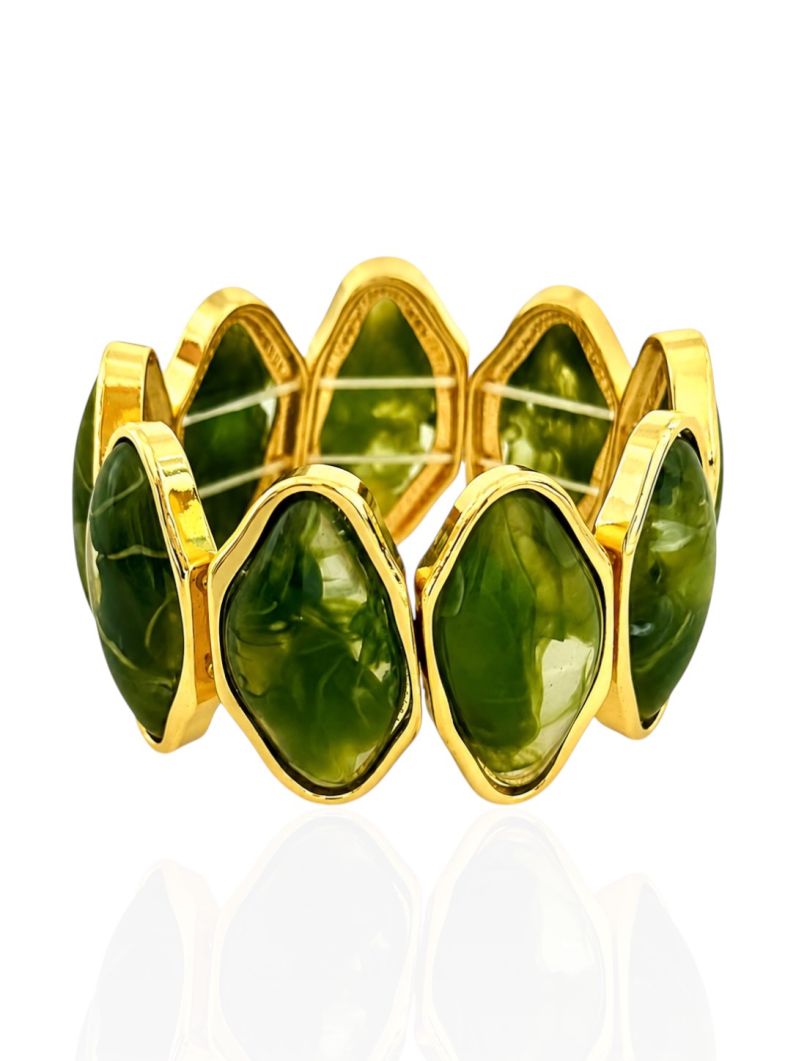 Pulseira Folheado a Ouro 18k Organico Resinado