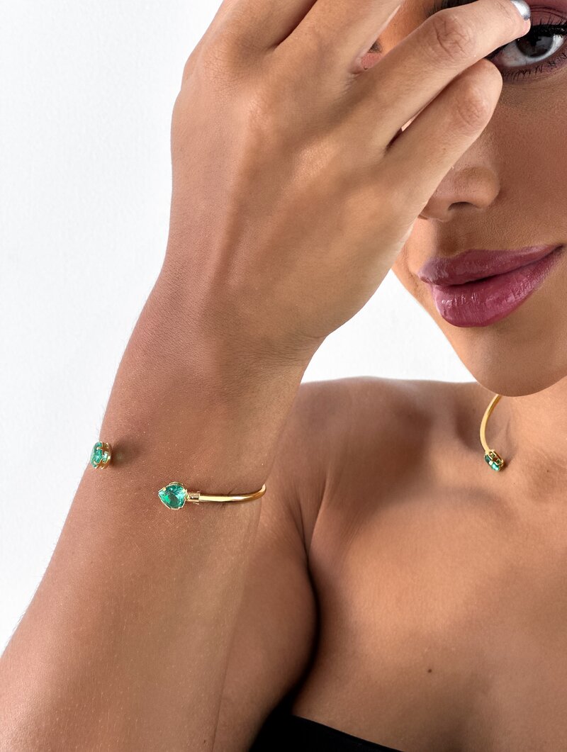 Bracelete Folheado a Ouro 18k Ponteira com Zirconia