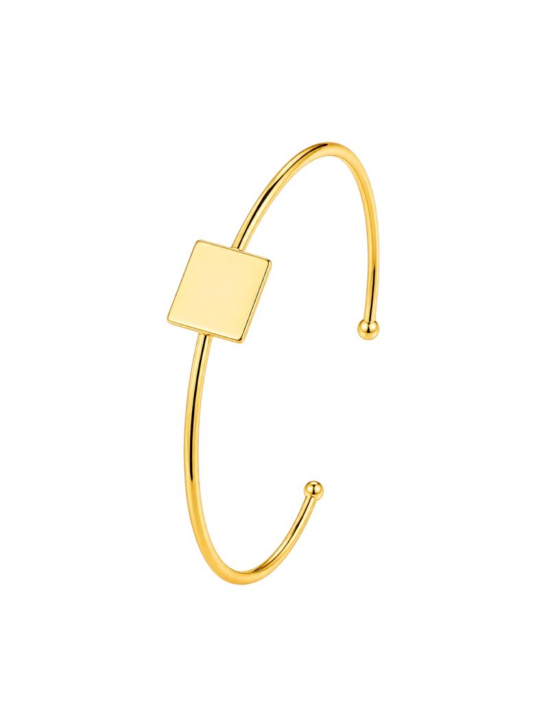 Bracelete Folheado a Ouro 18k Quadrado Liso