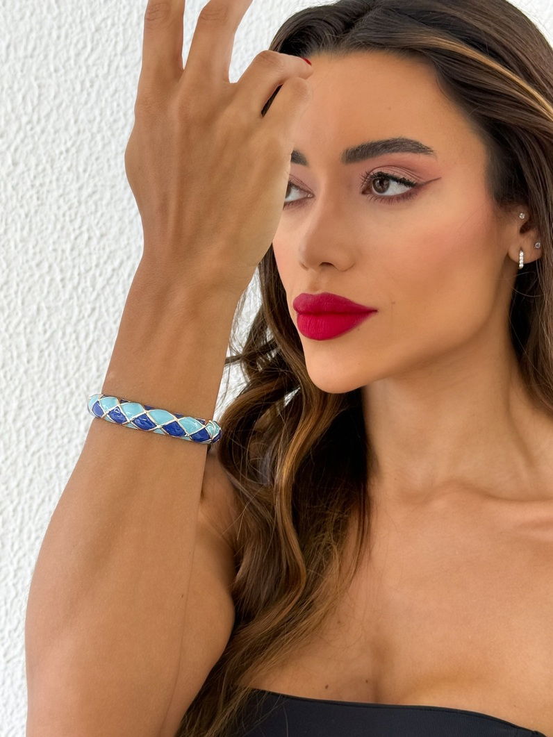 Bracelete Folheado a Ouro 18k Resinado Colorido
