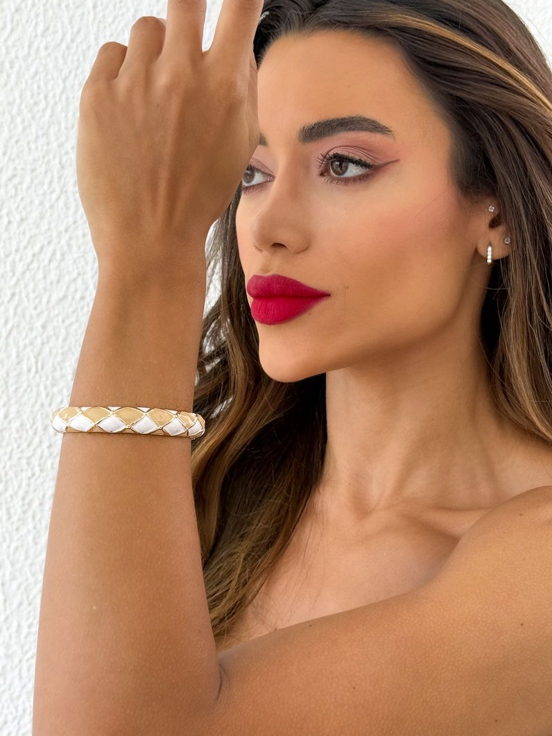 Bracelete Folheado a Ouro 18k Resinado Colorido
