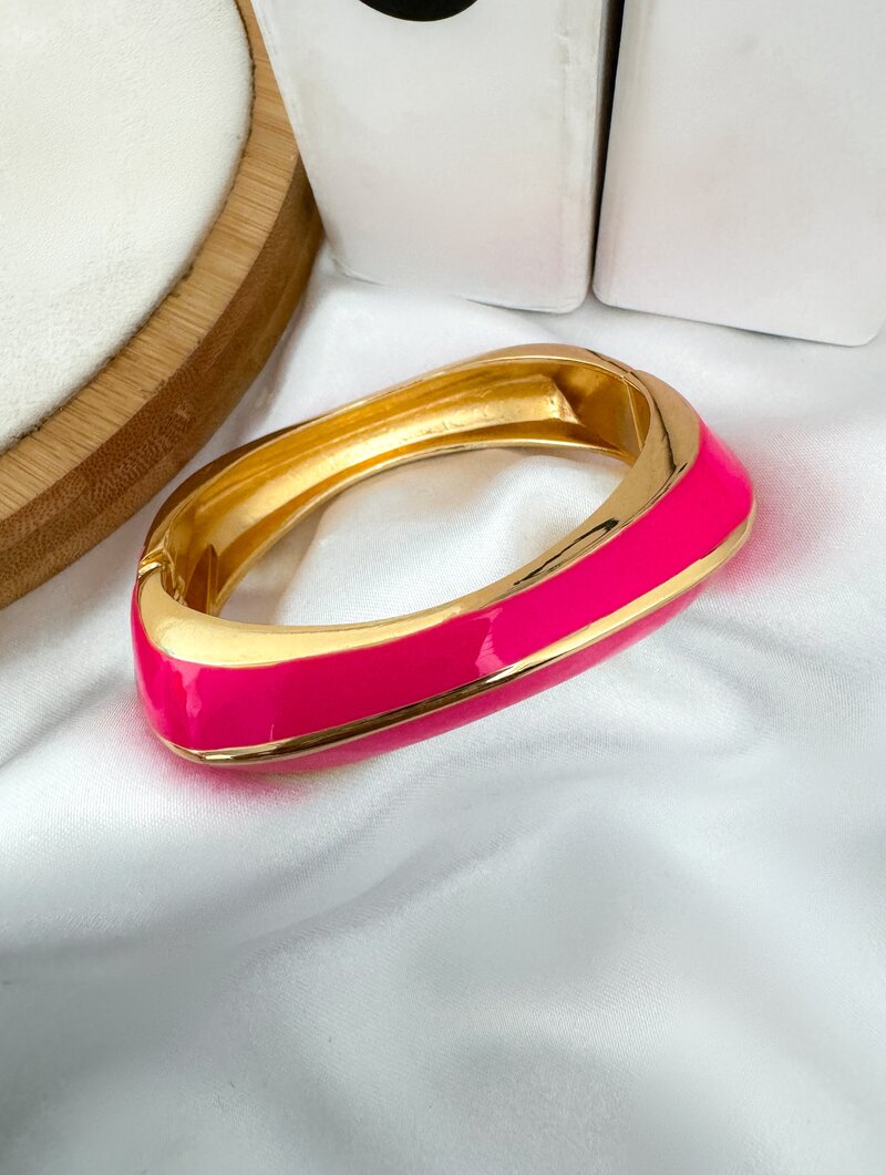 Bracelete Folheado a Ouro 18k Resinado Colors