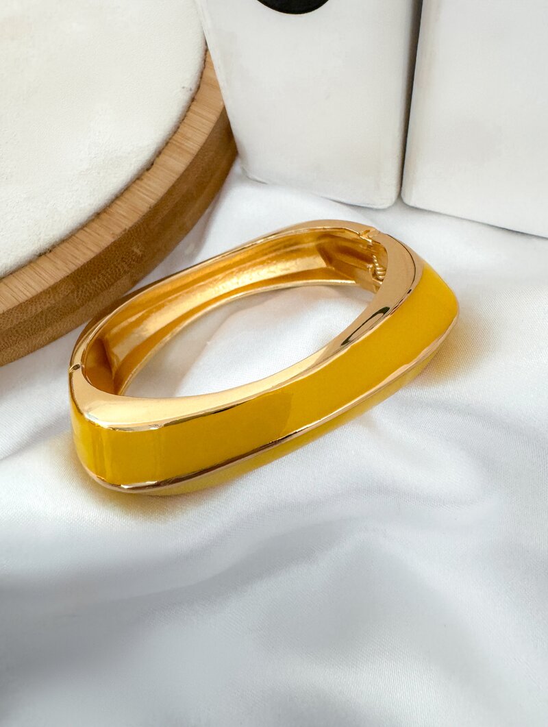 Bracelete Folheado a Ouro 18k Resinado Colors