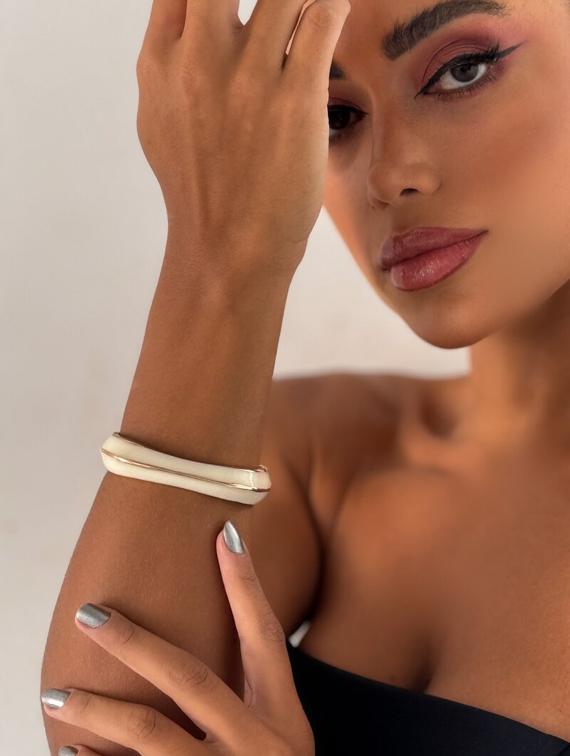 Bracelete Folheado a Ouro 18k Resinado Colors