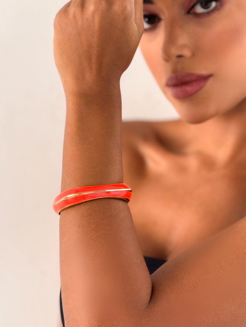 Bracelete Folheado a Ouro 18k Resinado Colors