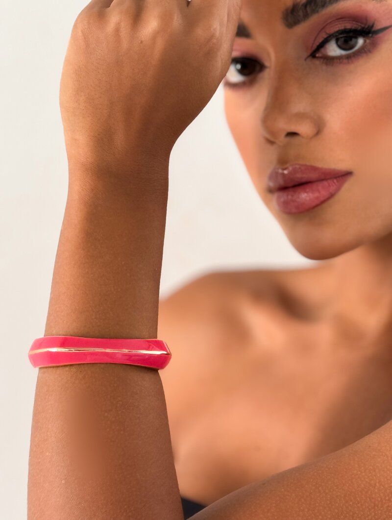 Bracelete Folheado a Ouro 18k Resinado Colors