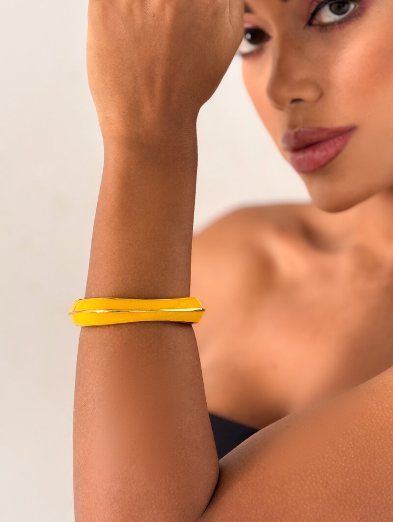 Bracelete Folheado a Ouro 18k Resinado Colors