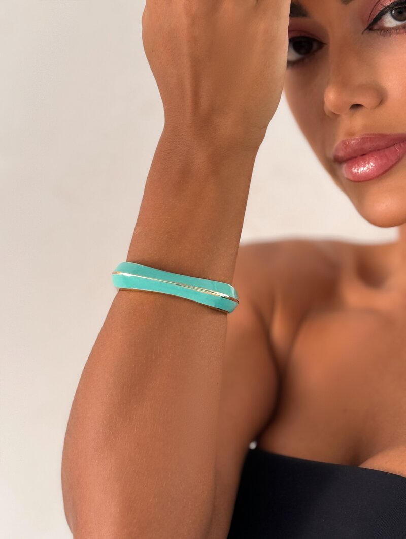 Bracelete Folheado a Ouro 18k Resinado Colors