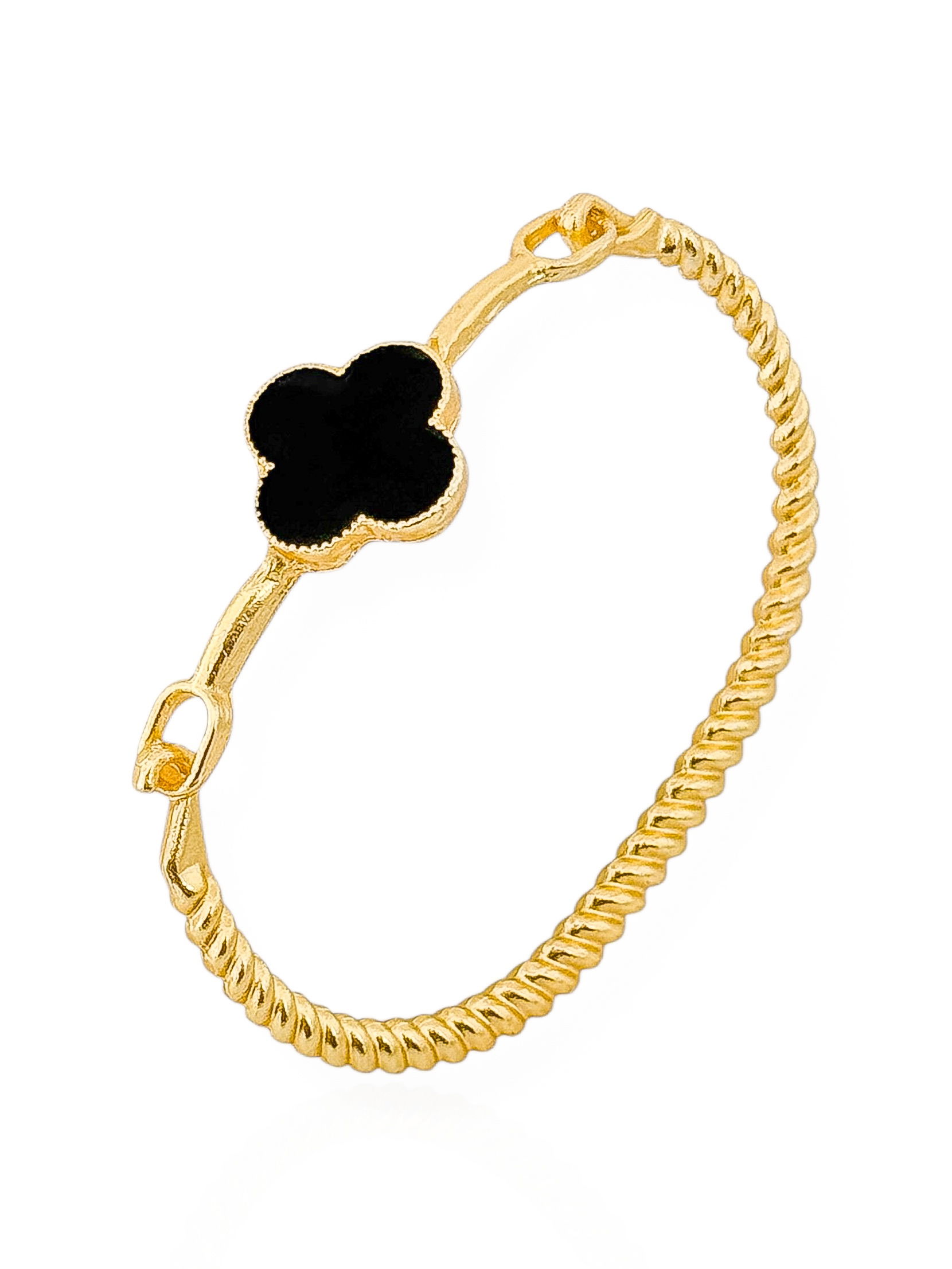 Bracelete Folheado a Ouro 18k Torcido Com Inspiração Vg.