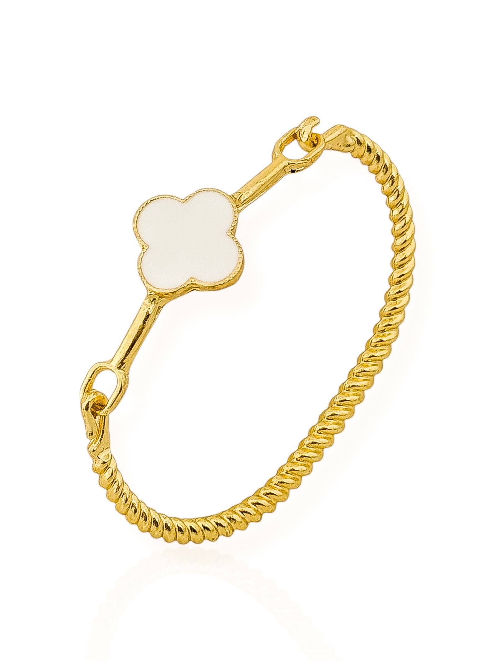 Bracelete Folheado a Ouro 18k Torcido Com Inspiração Vg.