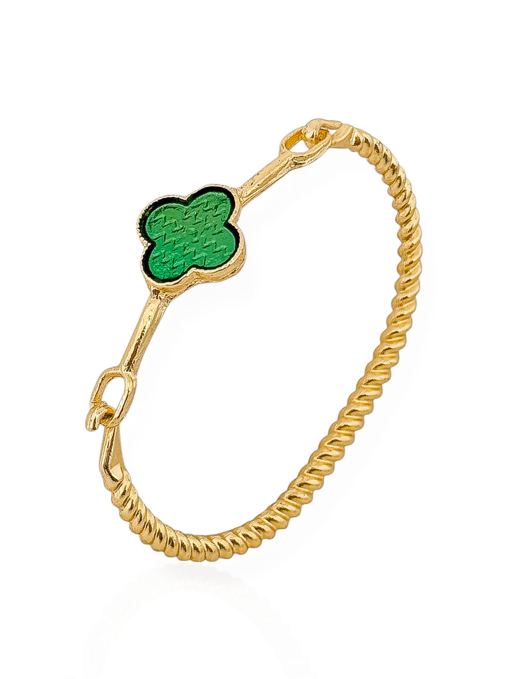 Bracelete Folheado a Ouro 18k Torcido Com Inspiração Vg.