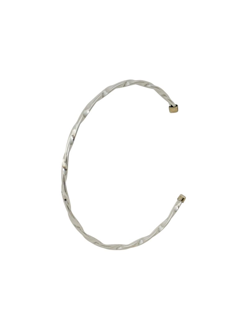 Bracelete Folheado a Prata 925 Aro Torcido