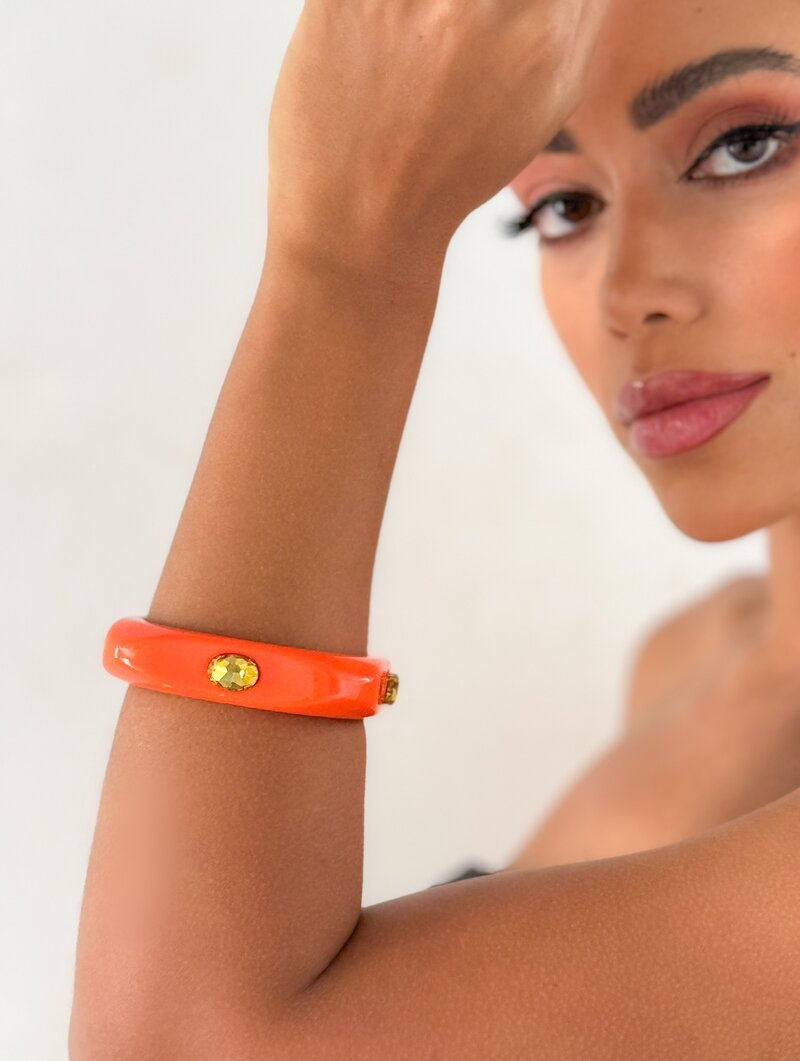 Bracelete Maxi Quadrado Resinado