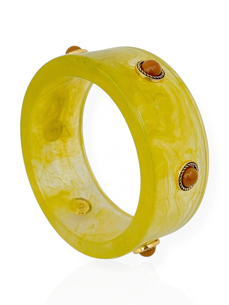 Bracelete Resinado Boho Chic Com Pedras