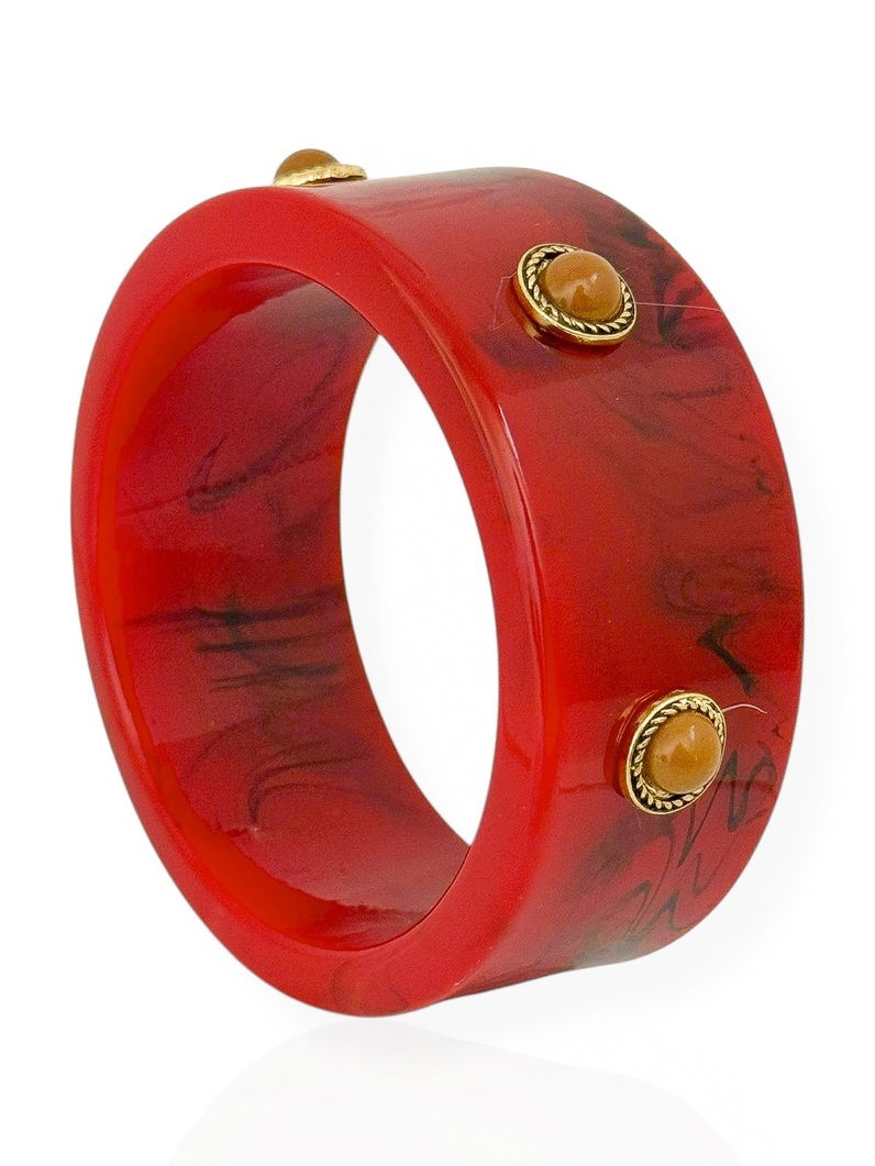 Bracelete Resinado Boho Chic Com Pedras