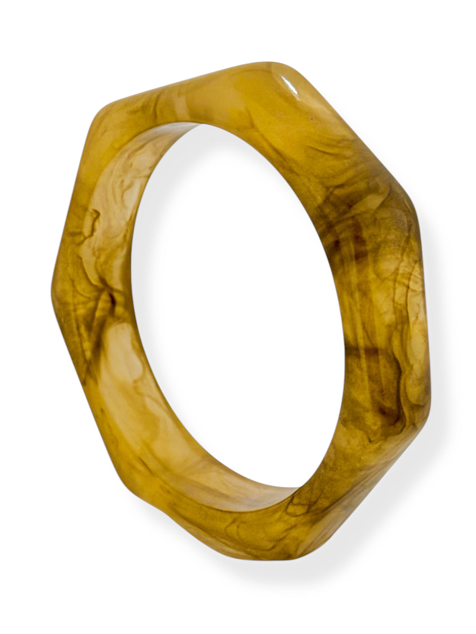 Bracelete Resinado Hexagonal Marmorizado