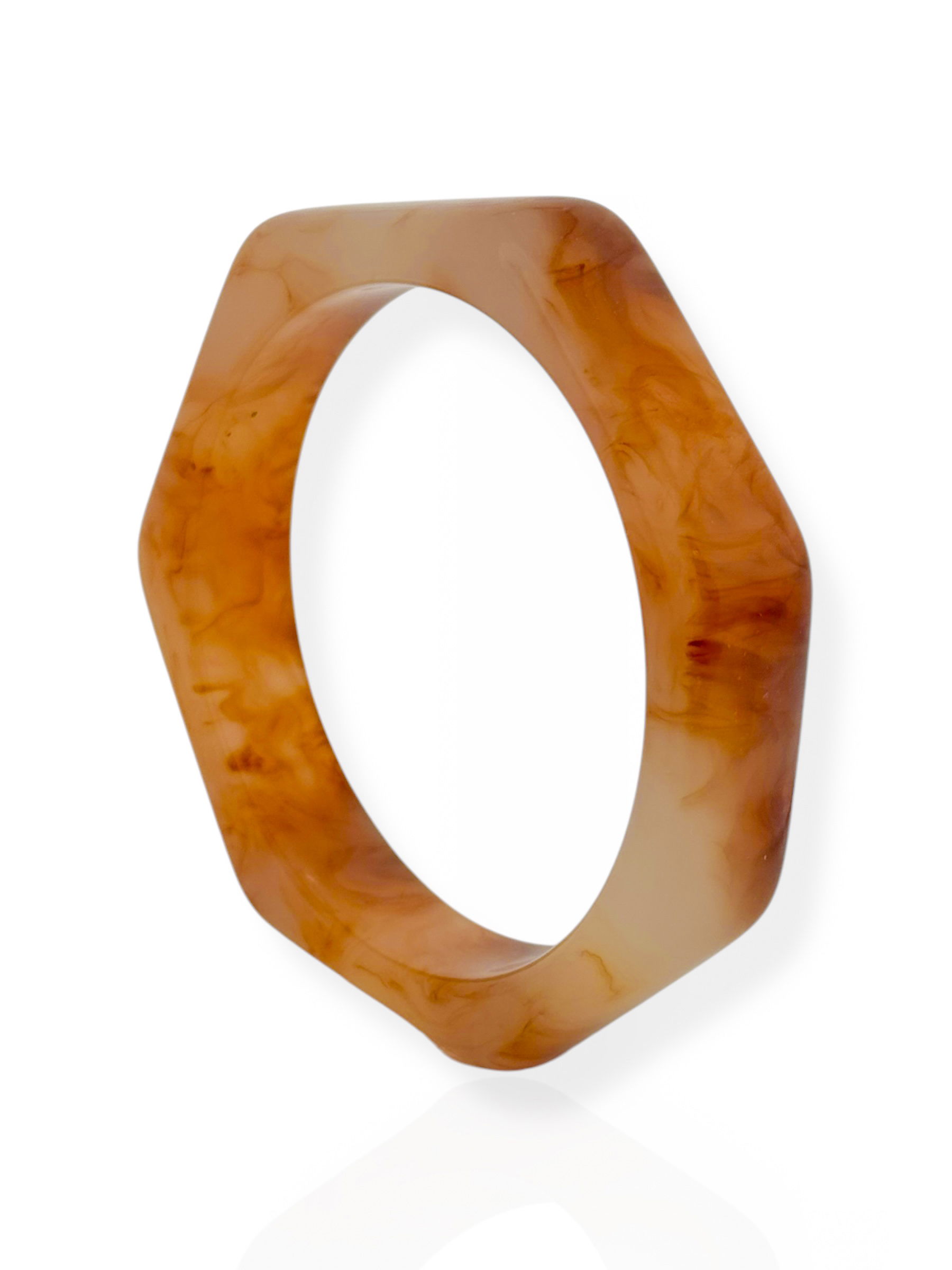 Bracelete Resinado Hexagonal Marmorizado